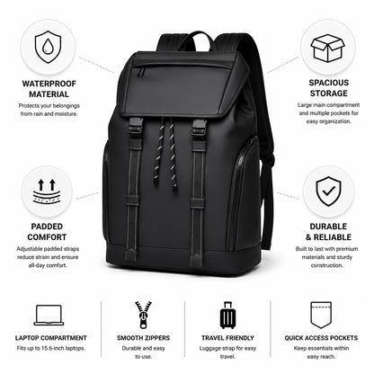 Weatherproof Travel Backpack with Multiple Compartments