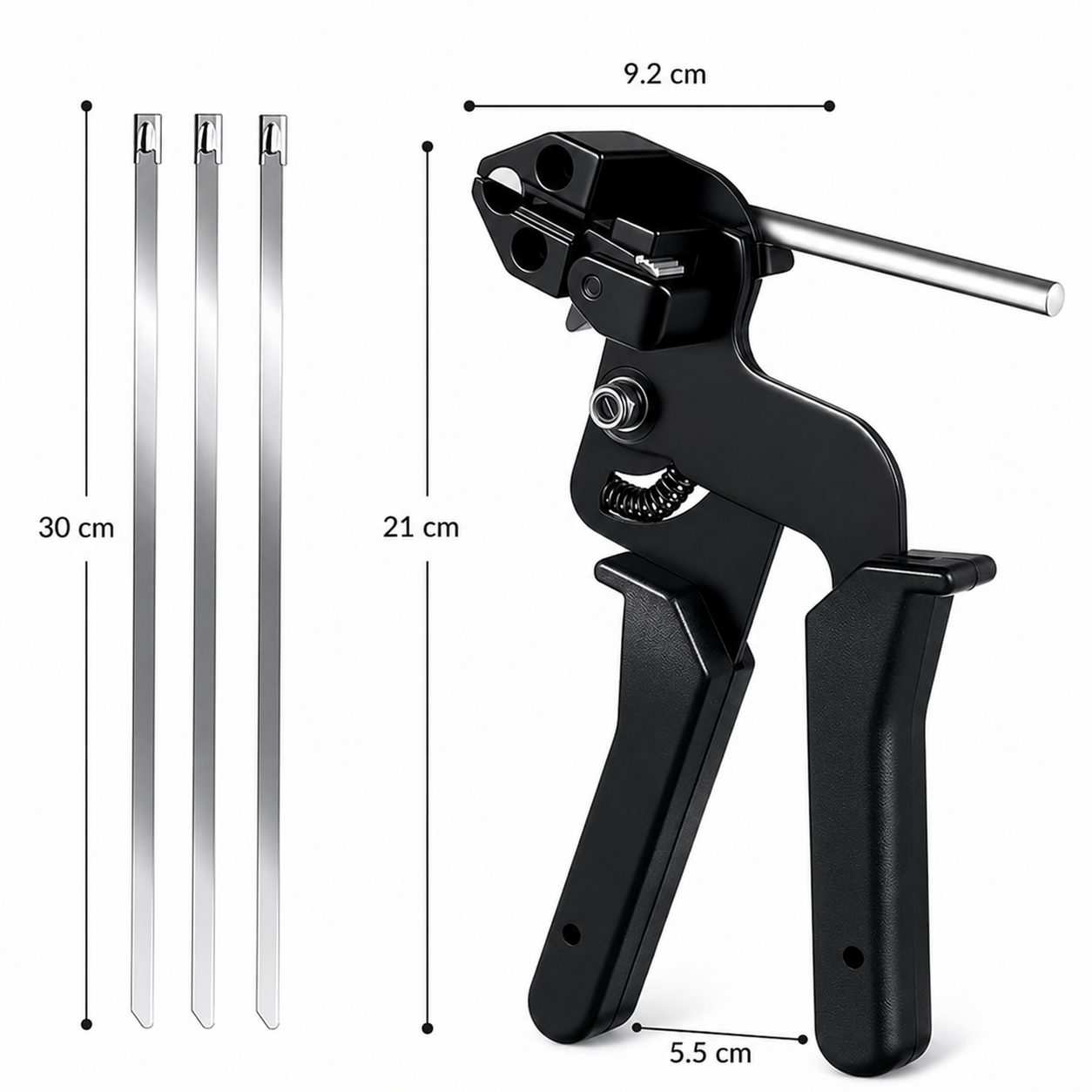 Stainless Steel Cable Tie Gun with 100 Cable Ties