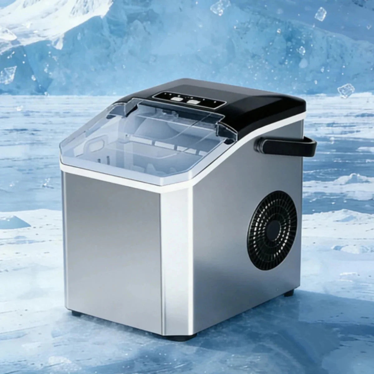 ICEFLOW Compact Ice Maker with Transparent Lid