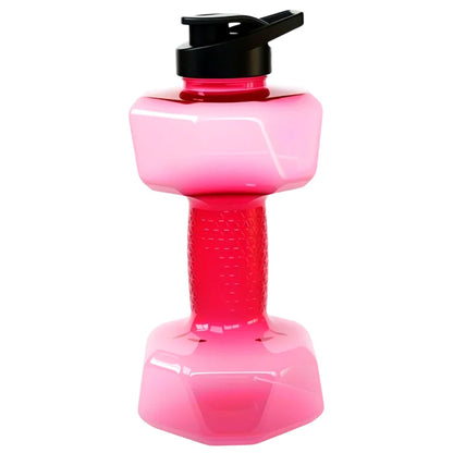 Dumbbell-shaped BPA-free drinking bottle with flip lid
