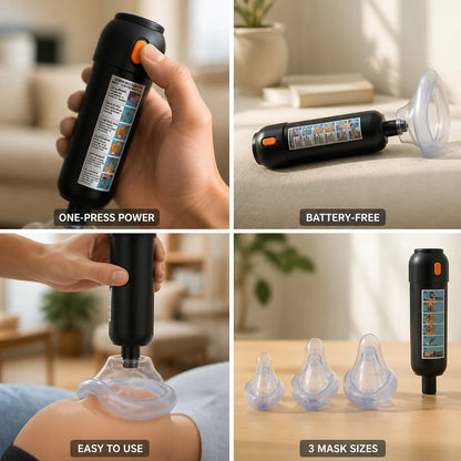 Manual Battery-Free Anti-Choking Suction Device (Including 3 Mask Sizes)