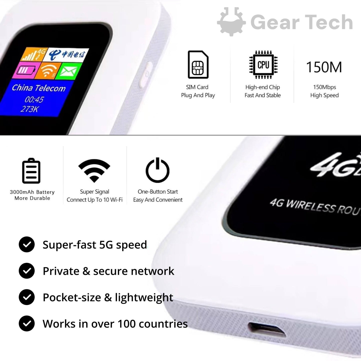 Portable Wi-Fi Router with SIM Card