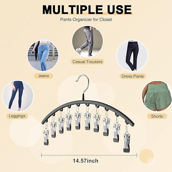 Leggings Organizer Clothes Hanger with Rubber Clips