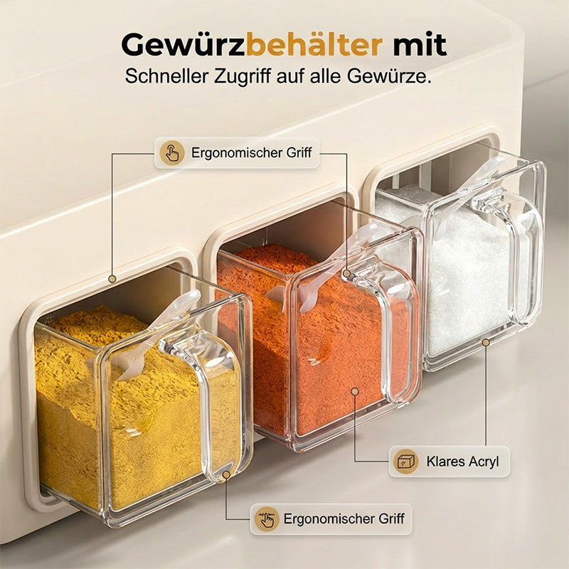 Spice Rack Without Drilling – 3 Transparent Drawers