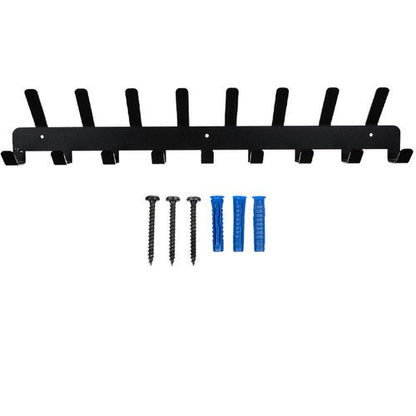 Wall Coat Rack Black 17 Hooks – Metal Wall Wardrobe