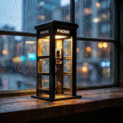 Retro Telephone Booth Lamp with Warm Ambient Light