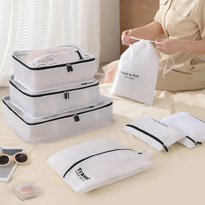 7-piece suitcase organizer set water-repellent