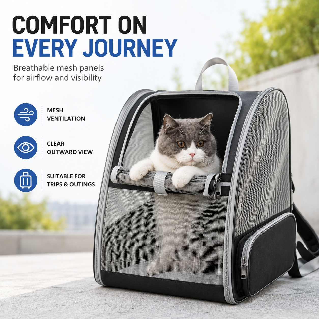 Pet Carrier Bag with Mesh Ventilation