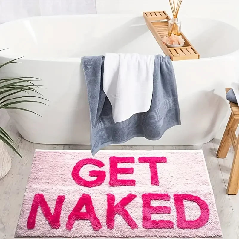 Tufted Designer Rug "Get Naked" Pink 80×50 cm