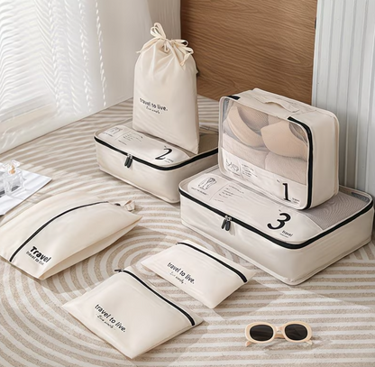 7-piece suitcase organizer set water-repellent