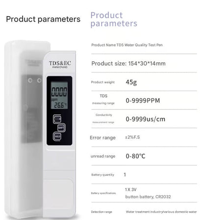 TDS Meter 3-in-1 Digital Water Quality Tester