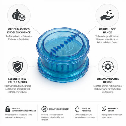 Ergonomic Food-Grade Garlic Chopper with Rotary Mechanism