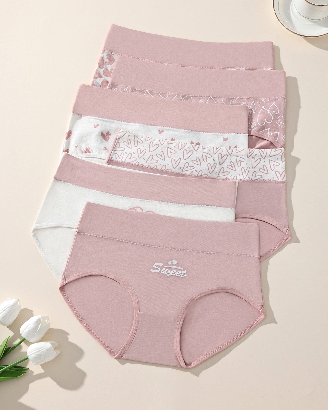 Women's High-Waist Cotton Briefs (6-Pack)