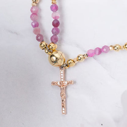 Handcrafted Pearl Prayer Bracelet with Magnetic Clasp