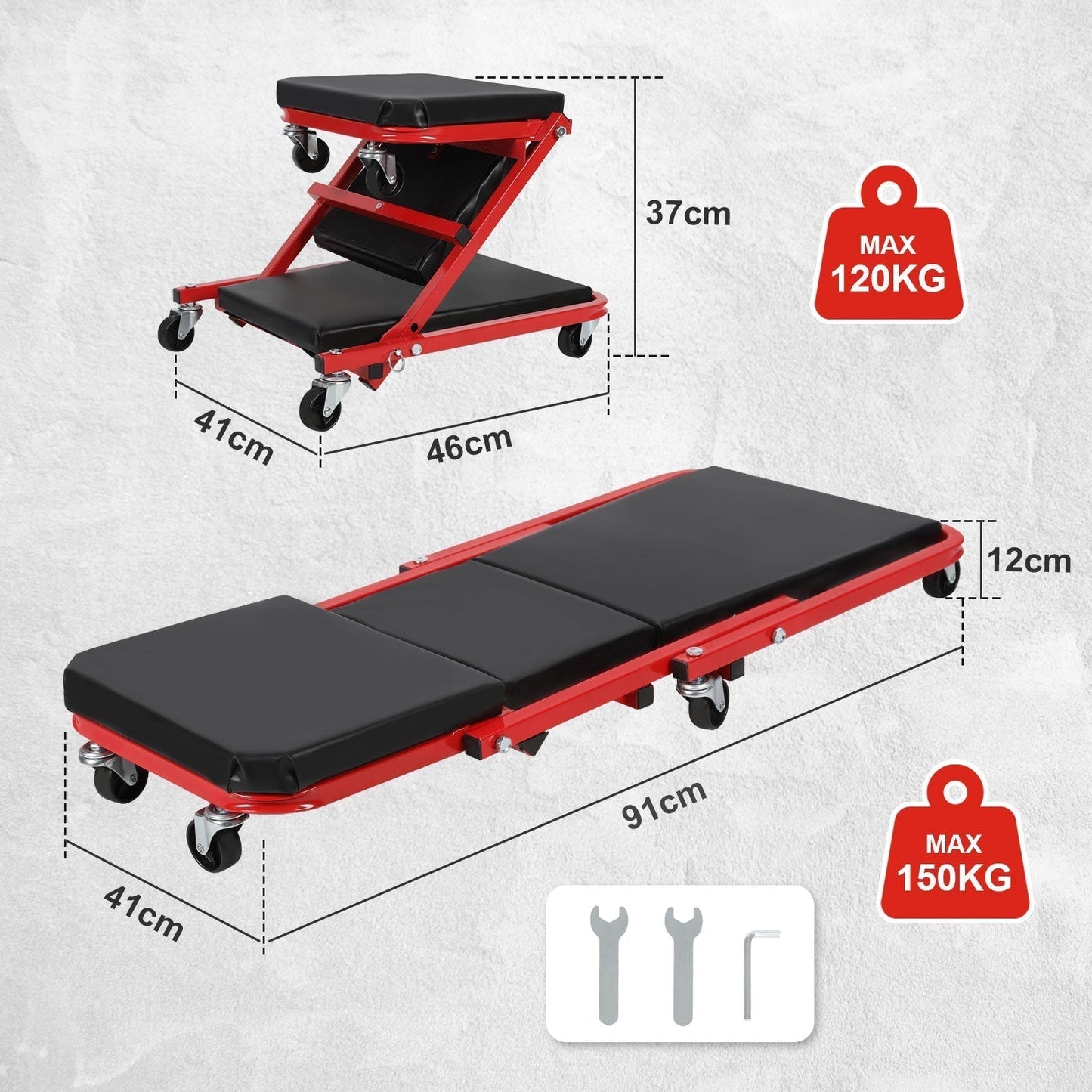 Assembly trolley workshop bench with 6 wheels
