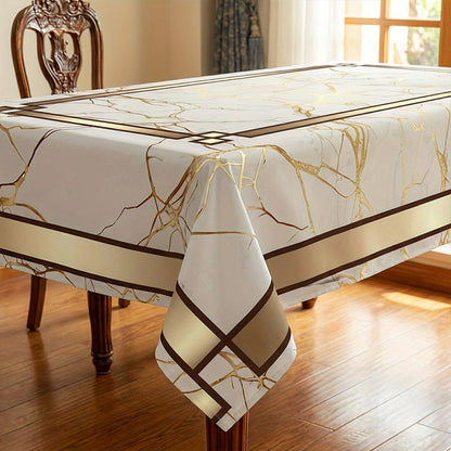 LuxeGuard Marble-Effect Tablecloth