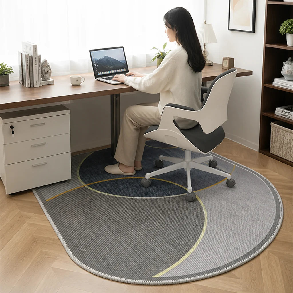 Crease-free, noise-reducing printed floor protection mat for office chairs