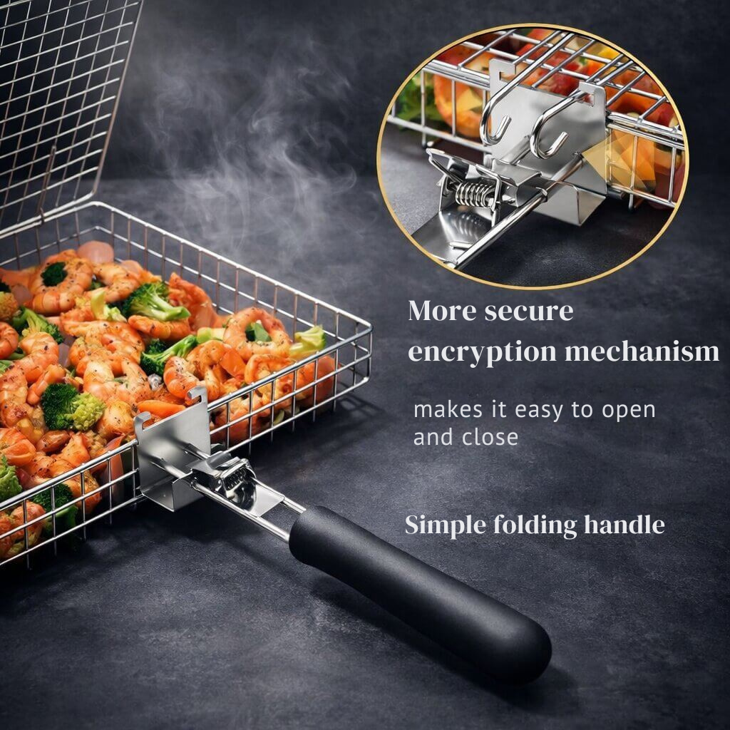 GrillMaster Pro Stainless Steel Grill Basket
