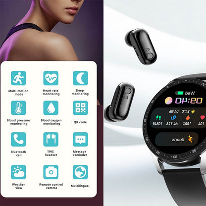 2-in-1 Smartwatch with Bluetooth Headphones