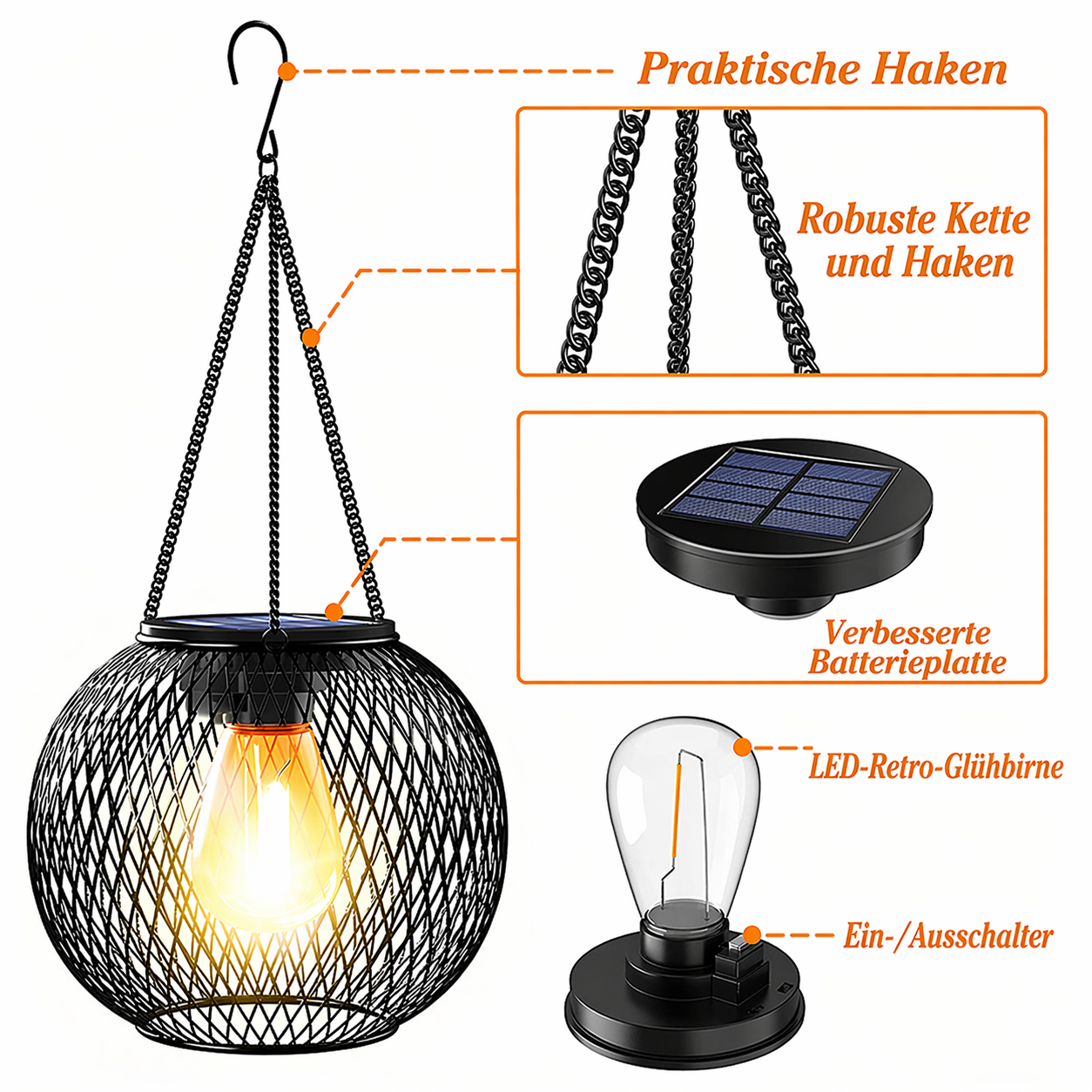 Retro Solar Light I Metal for the Garden