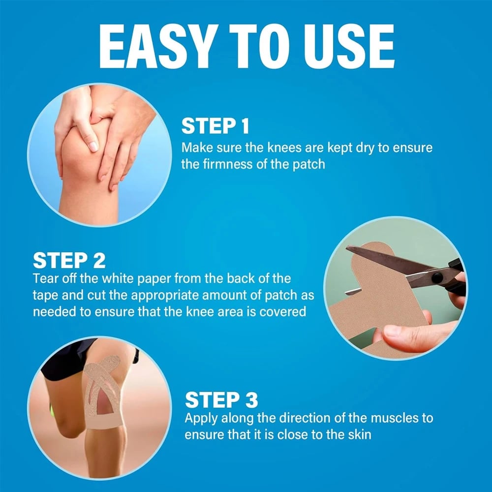 FlexiKnee Pre-Cut Kinesiology Knee Tape Strips