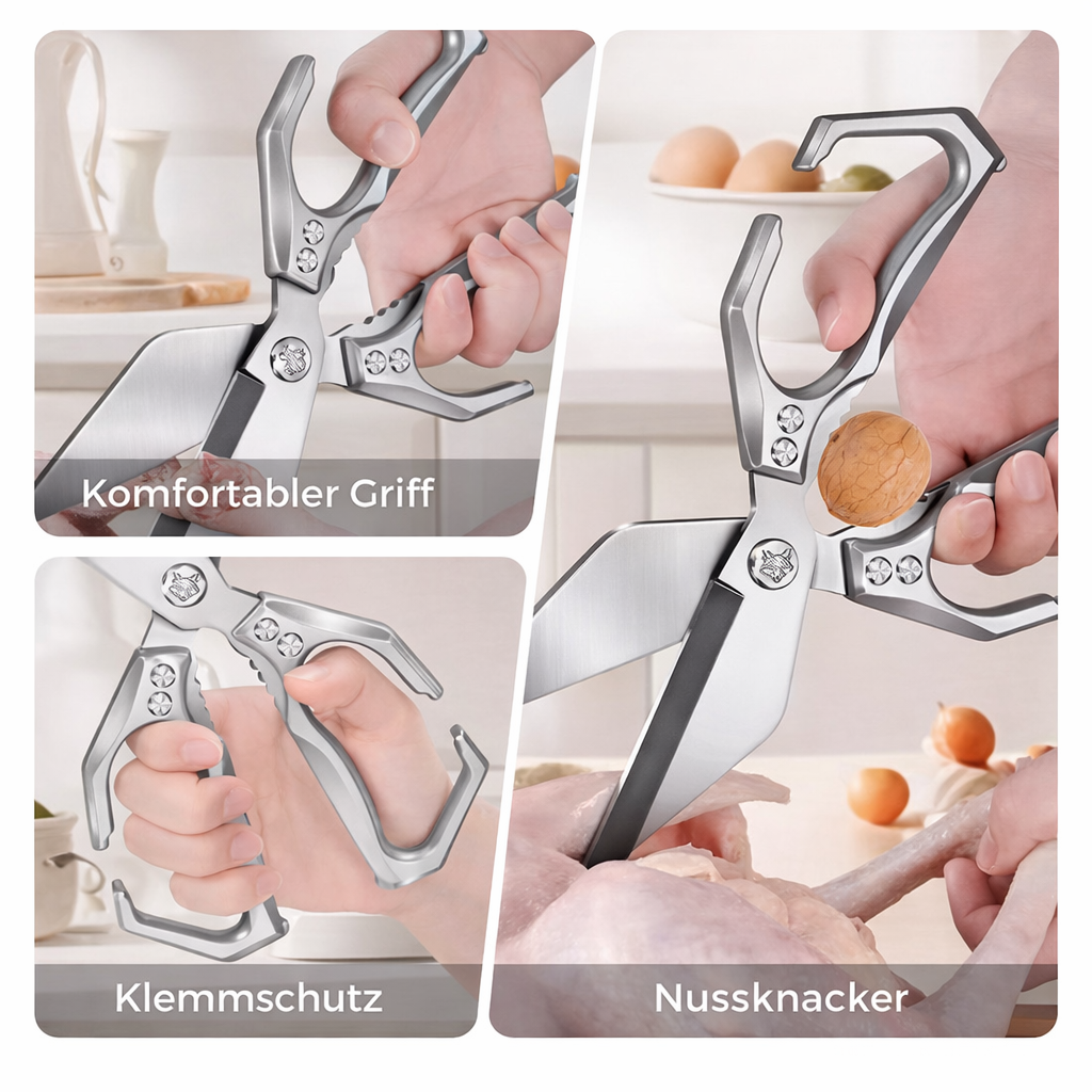 Multi-function Kitchen Scissors made of 3Cr13 Stainless Steel