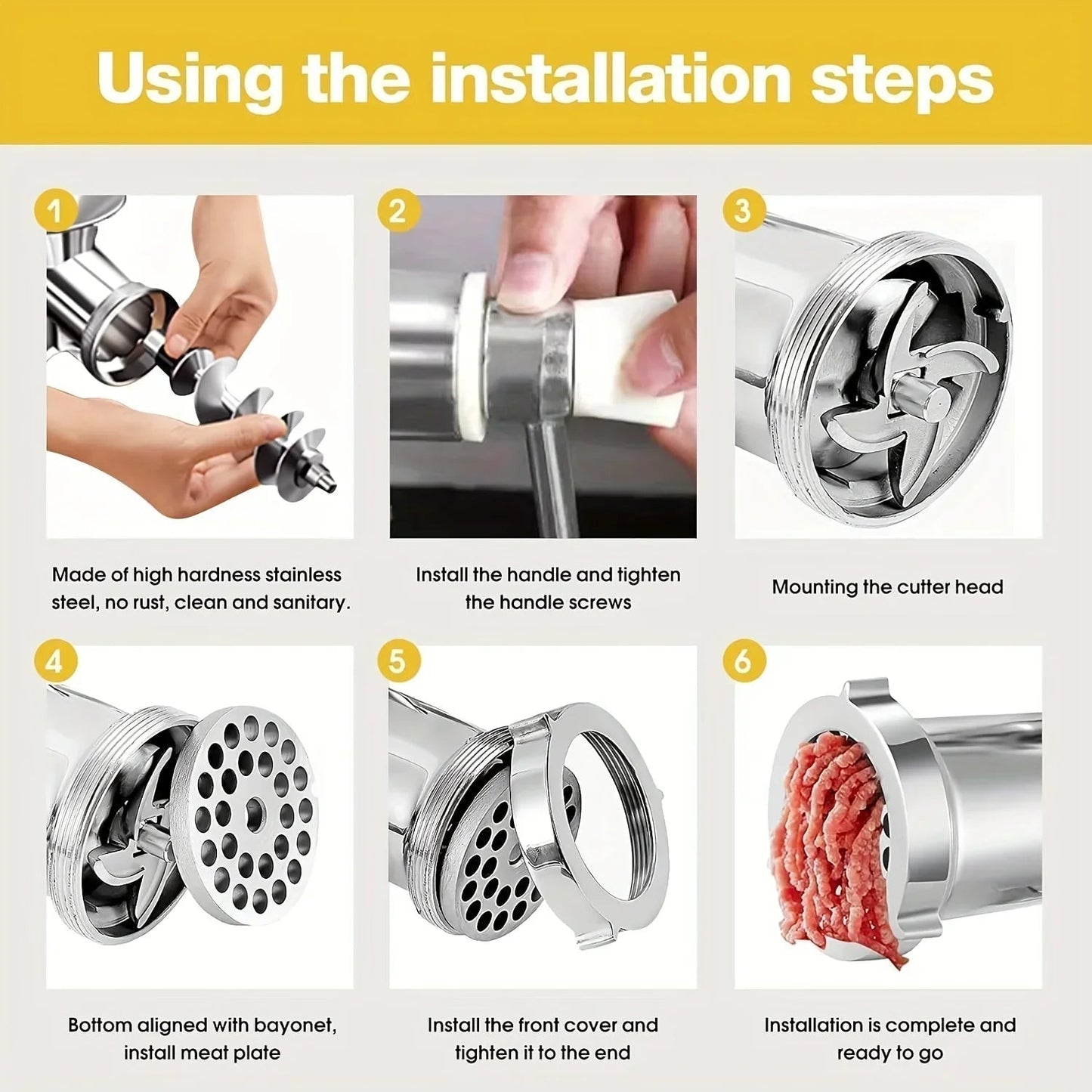 Manual Meat Grinder MeatMaster Pro with Table Mount