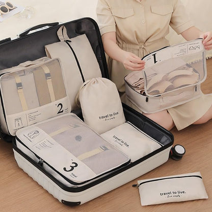 7-piece suitcase organizer set water-repellent