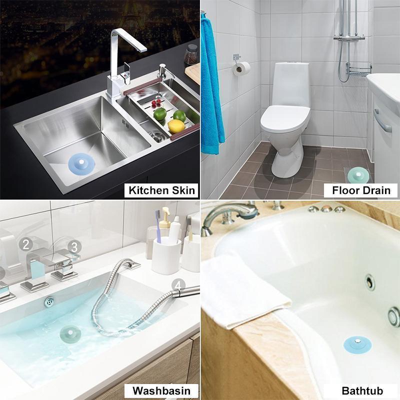 Drain Stopper Silicone with Hair Strainer 4–5 cm