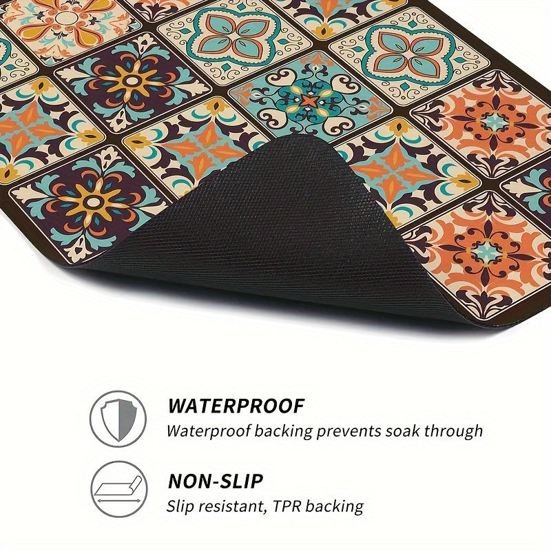 Washing Machine Cover Mat Retro Mosaic