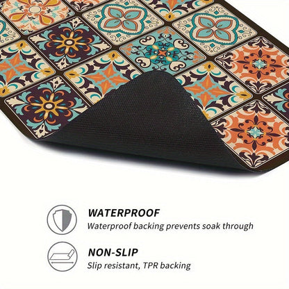 Washing Machine Cover Mat Retro Mosaic