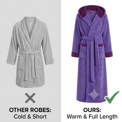 Unisex Fleece Bathrobe with Hood Extra Long