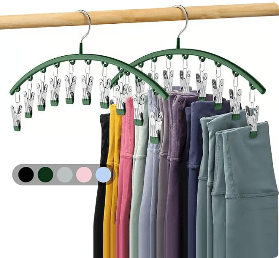 Leggings Organizer Clothes Hanger with Rubber Clips