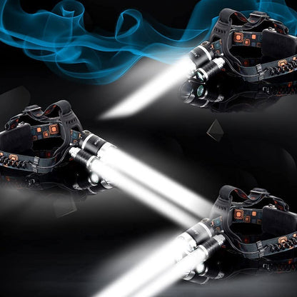 20,000 Lumen Rechargeable LED Headlamp IPX5