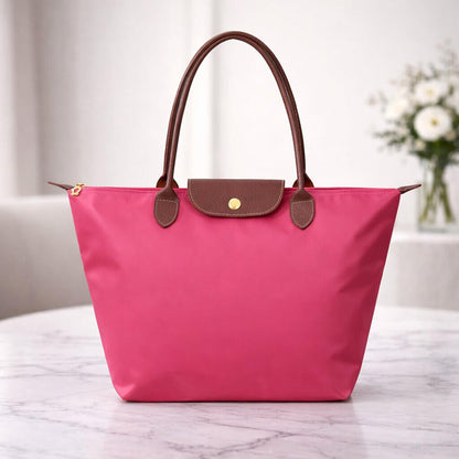 Velmora Women's Shopper Handbag – Nylon & Faux Leather