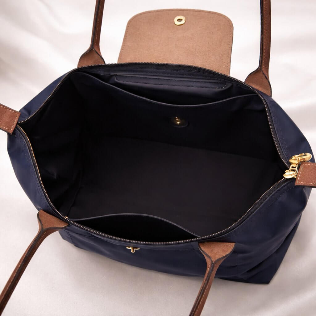 Velmora Women's Shopper Handbag – Nylon & Faux Leather
