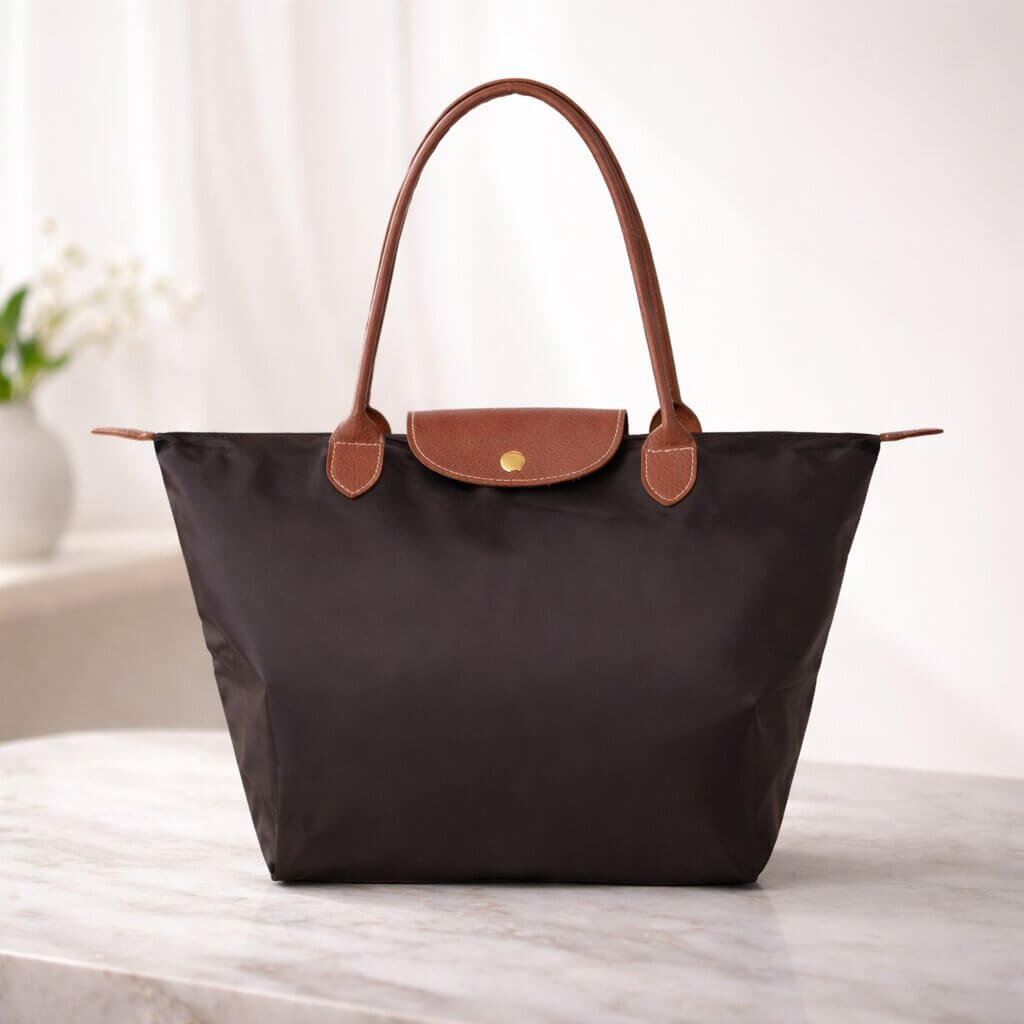 Velmora Women's Shopper Handbag – Nylon & Faux Leather