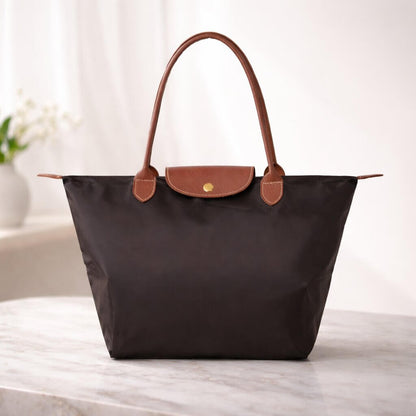Velmora Women's Shopper Handbag – Nylon & Faux Leather