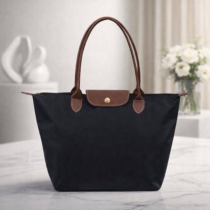 Velmora Women's Shopper Handbag – Nylon & Faux Leather