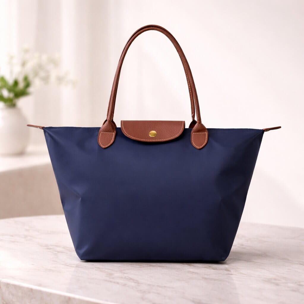 Velmora Women's Shopper Handbag – Nylon & Faux Leather
