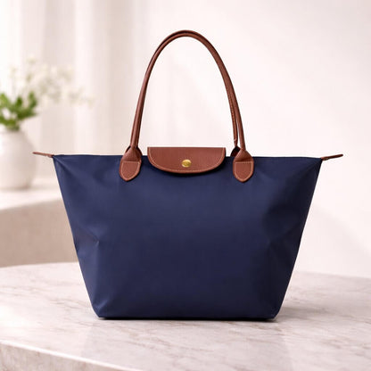 Velmora Women's Shopper Handbag – Nylon & Faux Leather