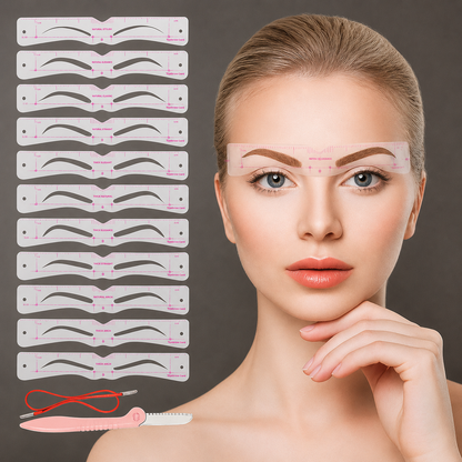 Eyebrow Stencil Kit with Elastic Band