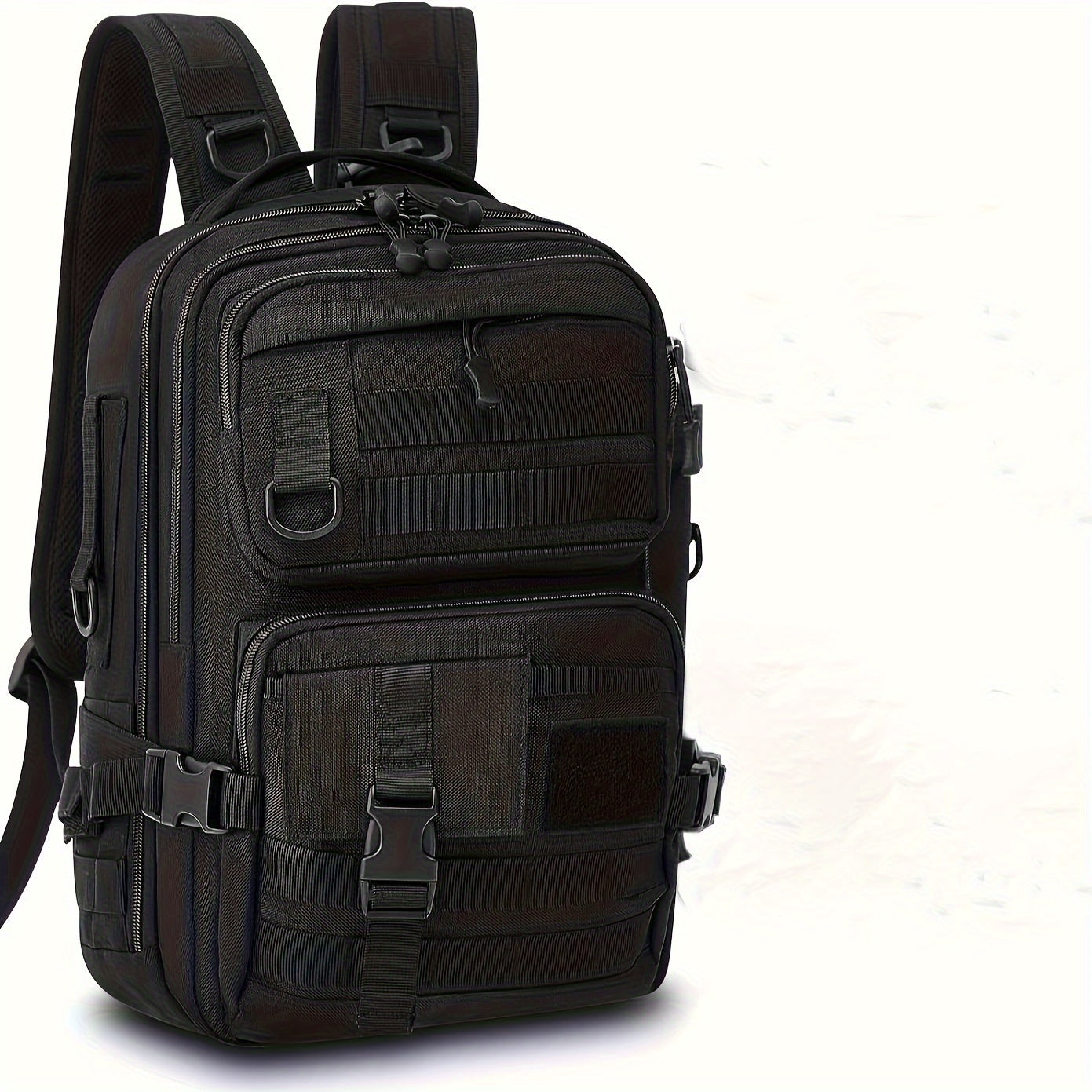Angel backpack with rod holder & transparent compartments