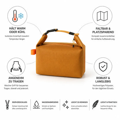 Insulated Foldable Lunch Bag (Zipper)