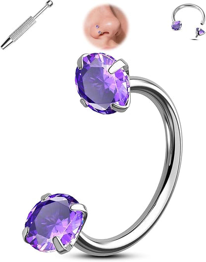 Horseshoe ring nose with internal thread