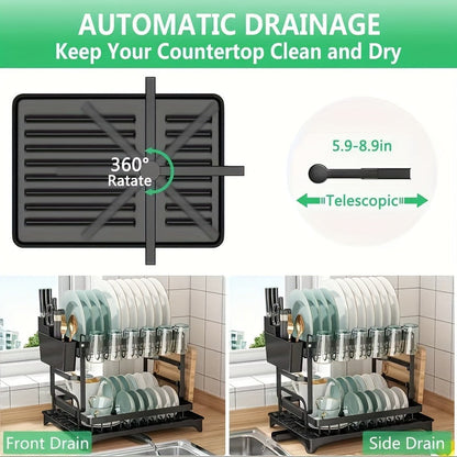 2-Tier Draining Rack with Drainage