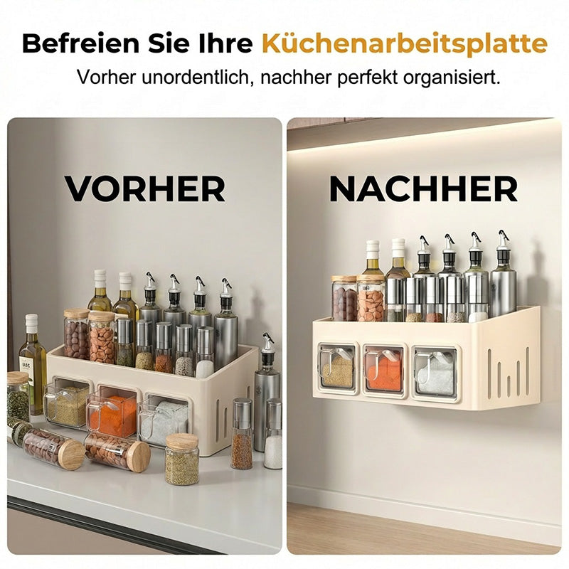 Spice Rack Without Drilling – 3 Transparent Drawers
