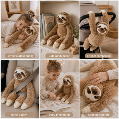 Sloth Plush Toy with Velcro Fasteners