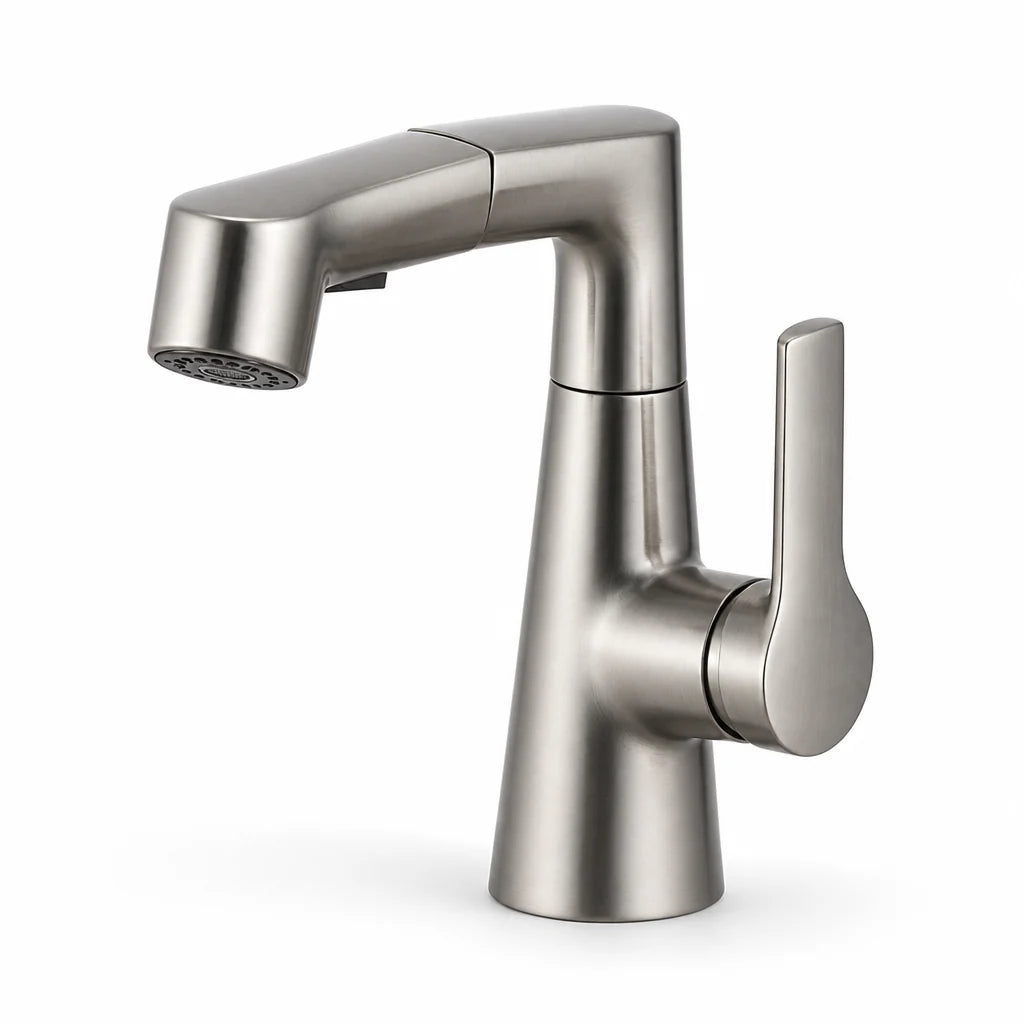 Extendable 360° Swivel Single-Hole Faucet with Ceramic Valve