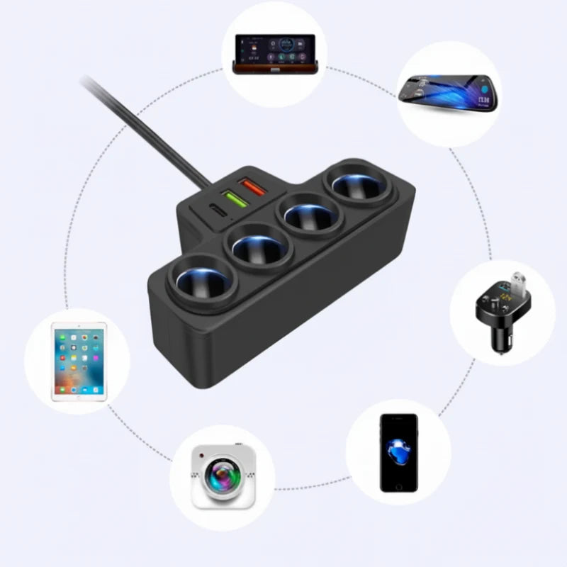 VoltMaxx 7-in-1 Car Charging Adapter with 7 Ports